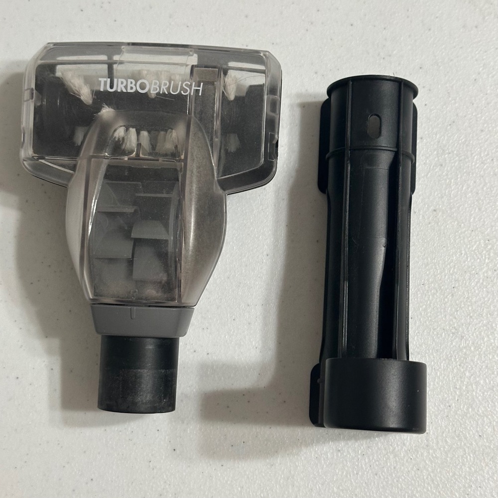 TurboBrush Handheld Vacuum Upholstery Attachment with Storage Clip Black/Clear